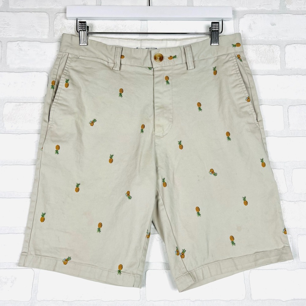 Old Navy‎ Mens Ultimate Slim Built-in Flex Pineapple Print Shorts, Size 30